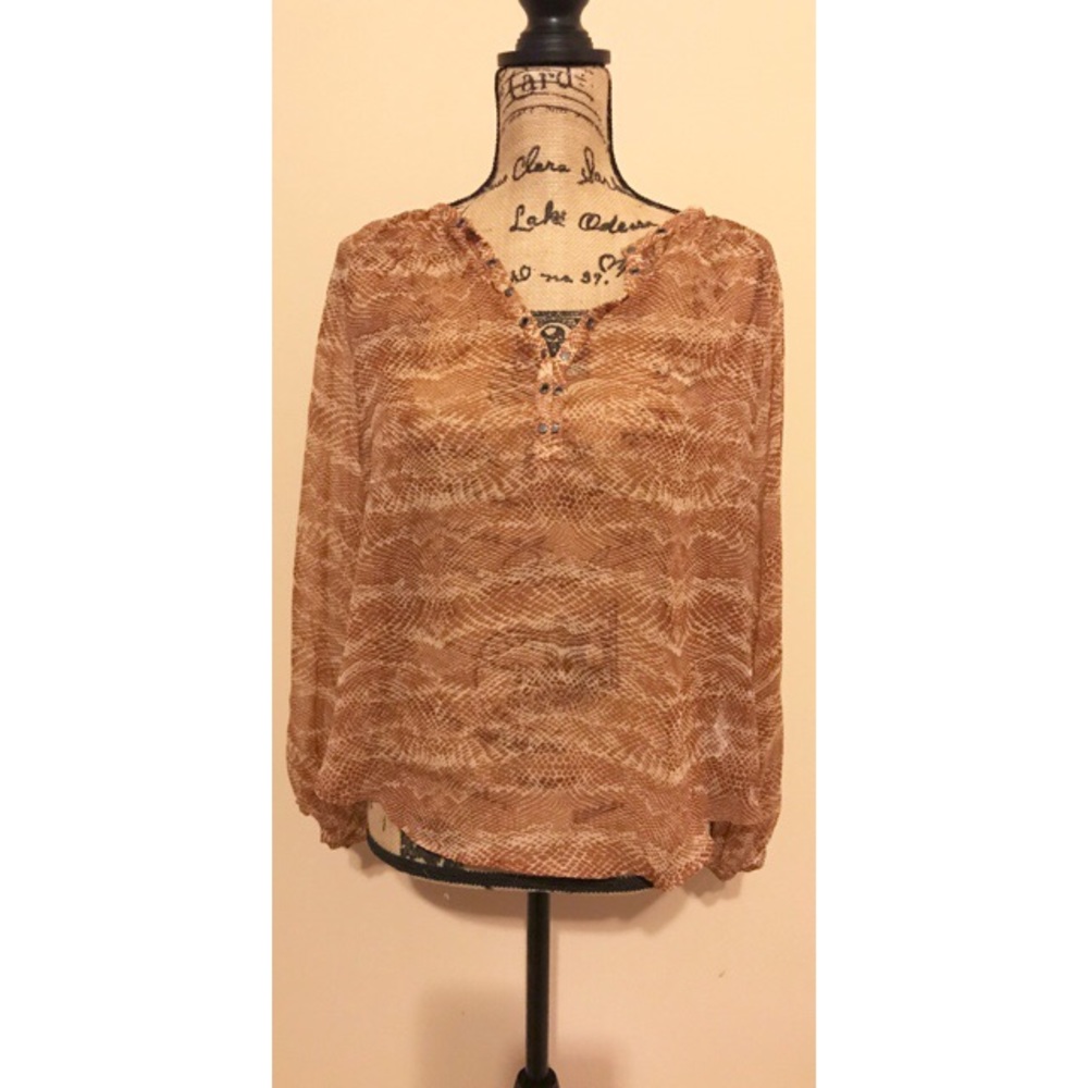 Amuse Society Shear Snake print blouse
